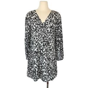 Lilly Pulitzer Silk Cleme Mini Dress Chiffon in Coconut Lets Pawty Black/White 4